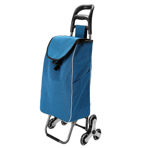 Manufacturers Supply Iron Connection Six-Wheel Trolley Folding Cart Shopping Cart Household Step-Climbing Stroller Vegetable Cart 