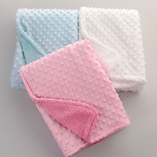 beanie blanket bubble blanket baby car blanket outing blanket double-layer warm solid color pressure foam soft blanket