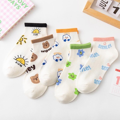 [spot delivery in seconds] socks women‘s summer cotton boat socks japanese cute cartoon socks breathable cotton socks wholesale