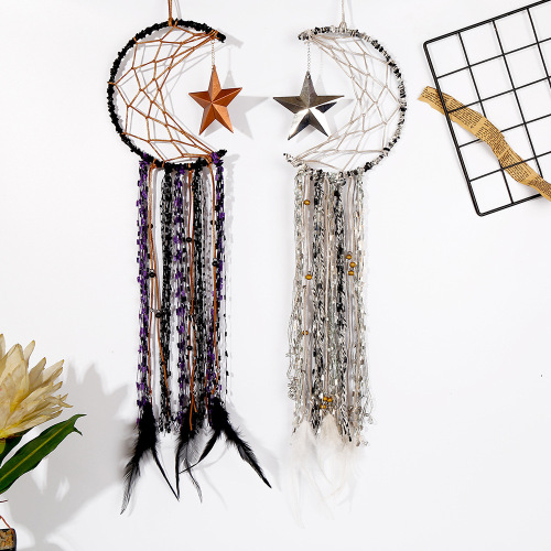 new moon dream catcher bell pendant home door decoration crafts car ornaments handmade wind chimes can be wholesale