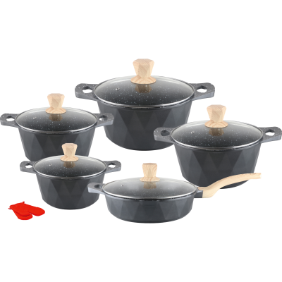 Large Diamond 12-Piece Non-Stick Pan An Aluminum Pot Medical Stone Coated An Aluminum Pot Household Kitchen Utensils Gift Box Wholesale