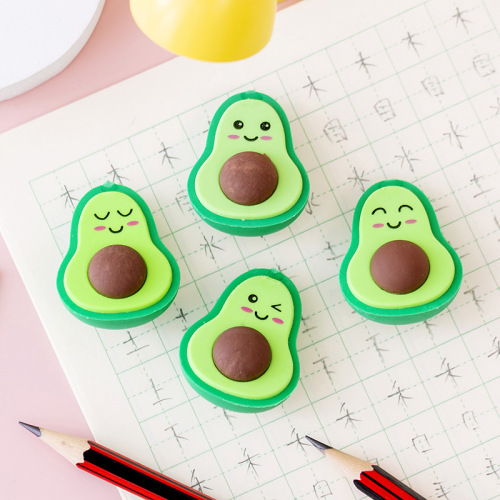 5223 Small Fresh Cute Expression avocado Eraser Student Creative Stationery Gift Eraser Wholesale Manufacturer