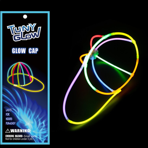 Factory Direct Sales Fluorescent Hat Light Stick Luminous Hat Party Toy Luminous Light Stick Hat