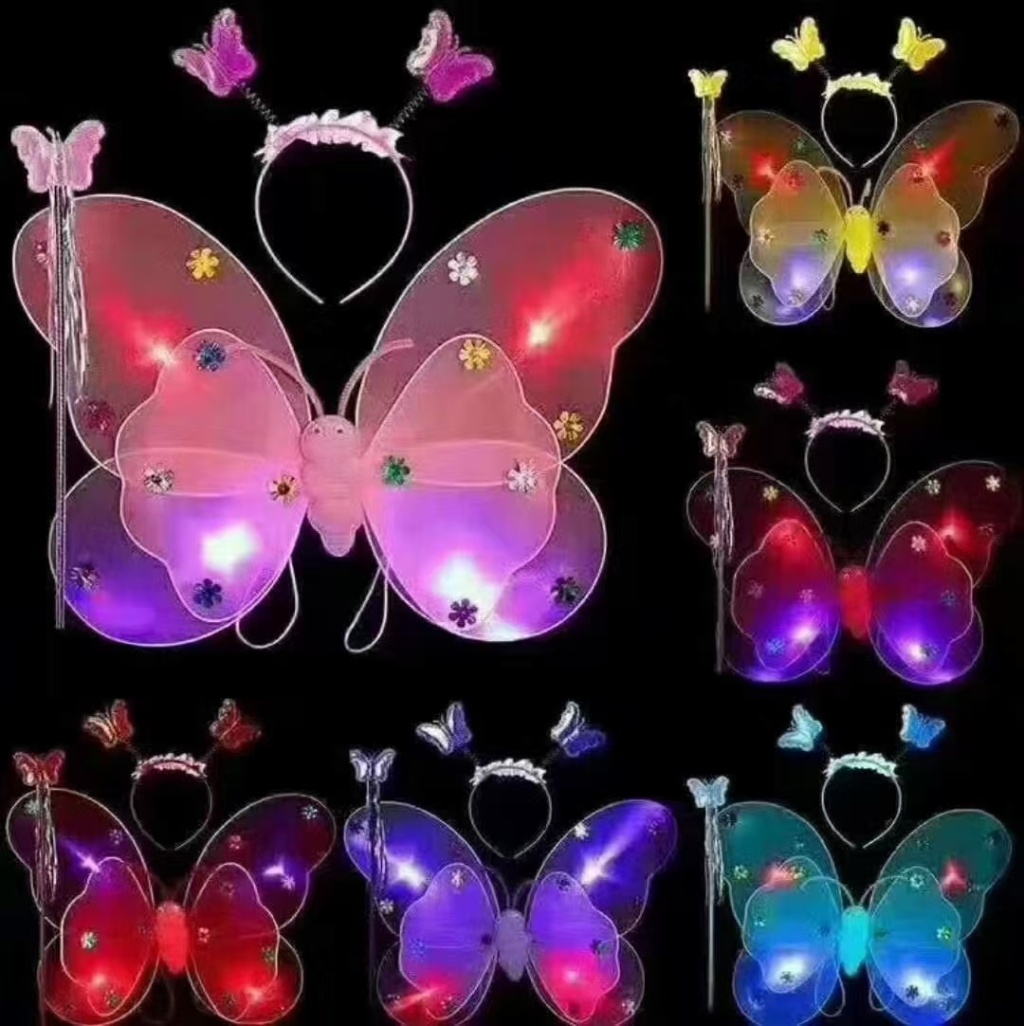 发光天使蝴蝶翅膀小女孩的玩具魔法棒玩具套装儿童节表演服装道具详情5