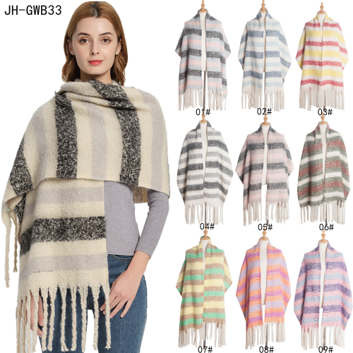 New Arrival Hot Sale Winter Women‘s Colorful Cashmere Loop Yarn Polyester Scarf Shawl Shawl