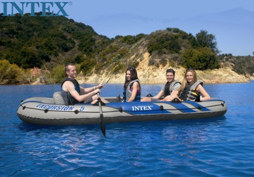intex 68325 thickened 5 people inflatable boat drifters 5 people fishing boat widened rubber raft kayak