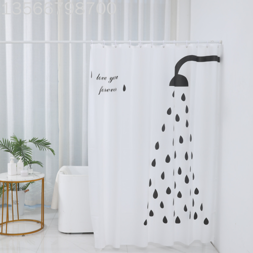 [Muqing] Shower Curtain Cross-Border PEVA Odorless Bathroom Curtain Shower Partition Curtain Waterproof and Mildew-Proof Accept Customization