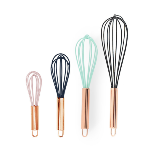 6-inch 8-inch 10-inch 1 2-inch copper plating silicone eggbeater copper plating blender manual silicone blender baking tool