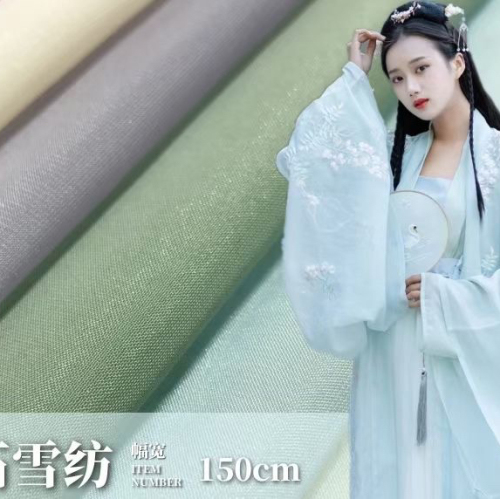 Popular Bright Silk Diamond Chiffon Dress Dress Fabric Women‘s Breathable Hanfu Shirt