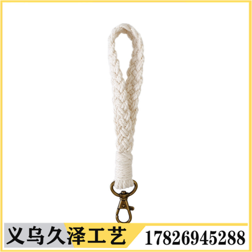 hand-Woven Keychain Pendant Accessories Amazon DIY Cotton Rope Pendant Crocheted Key Strap