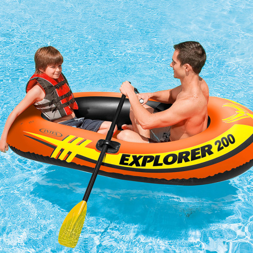 intex58331 explorer two inflatable boat get oars and air pump double kayak fishing boat