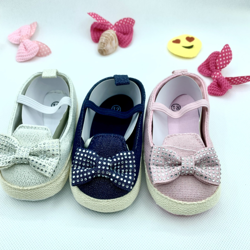 baby shoes princess shoes canvas shoes super soft rhinestone bow baby shoes toddler shoes manufacturer