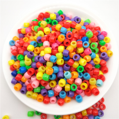 6*8 Plastic Bucket Beads PS Pony Beads Jewelry accessories Beaded Large Hole round Beads Color Loose Beads