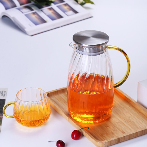 Glass Cold Water Bottle Household Drinking Cup Set Glass Water Pitcher Large Capacity Jug Cold Boiled Water Juice Jug