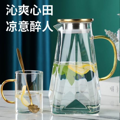 glass kettle teapot fruit teapot light luxury cold kettle cup set juice pot boiling teapot