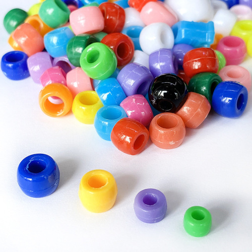 Plastic Barrel Beads Large Hole Loose Beads PS Plastic 6x9mm Multi-Specification mixed Color DIY Beaded Toy Accessories