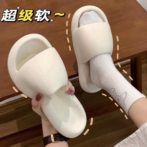 2022 New Fashion Outdoor Wear Thick Bottom Mid Heel Beach Slippers Muffin Bottom Summer Bathroom Home Slippers for Women