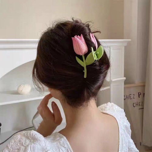 korean summer tulip grip hairpin female head high-grade tulip hair grip small fresh hair accessories female summer