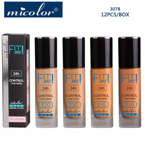 3078 Dark Complexion Micolor Matte Glass Bottle Liquid Foundation Concealer New Foreign Trade Exclusive