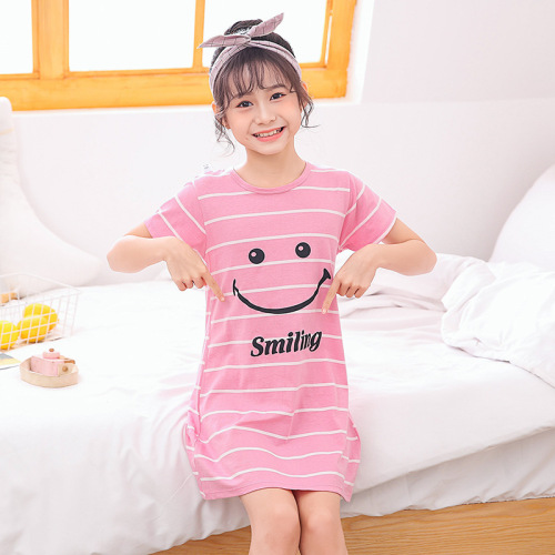 Children‘s Lingerie Pure Cotton Summer New Girl Short Sleeve Air Conditioning Clothes Thin Girls‘ Home Wear Pajamas Processing Customization