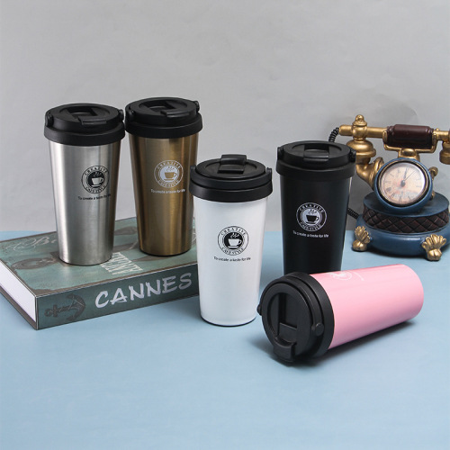 stainless steel handle coffee cup simple business office vacuum cup portable handy vacuum cup water cup