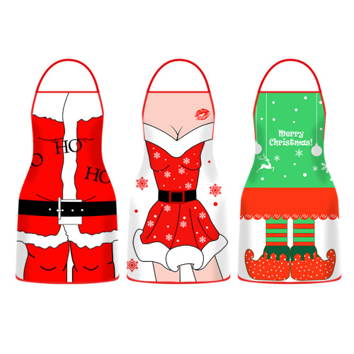 Christmas Apron Red Black Plaid Holiday Quirky Ideas Apron Santa Claus Sexy Girl Apron Wholesale