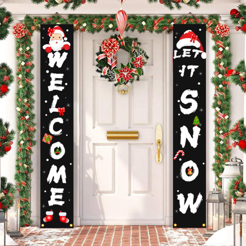christmas door curtain welcome christmas courtyard decoration christmas door width couplet banner hanging flag door hanging