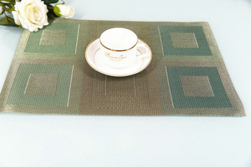 Exquisite Teslin Western-Style Placemat Heat Proof Mat European-Style Checkered Teslin Plastic Environmental Protection Non-Slip Western Placemat Western-Style Placemat Wholesale