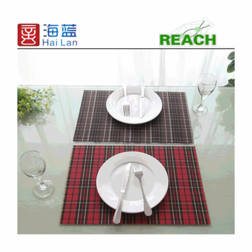 pvc plaid western food mat hotel classic western food placemat non-slip coaster british style red plaid pvc placemat