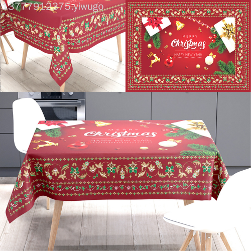christmas waterproof cloth table cloth waterproof and oil-proof table runner cross-border table cloth for party holidays
