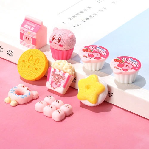 Pink New Khaki Paper Cup Cake Big Jelly DIY Hairpin Water Cup Stickers Mobile Phone Shell Hole Shoes Resin Accessories 