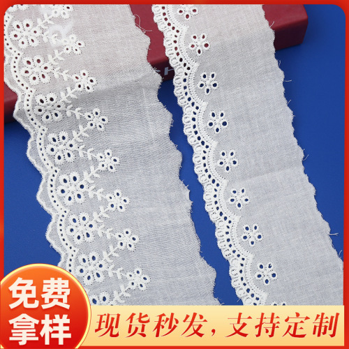9cm White Cotton Cotton Thread Embroidery lace Accessories Clothing Children‘s Clothing Home Fabric Decoration Toy Accessories
