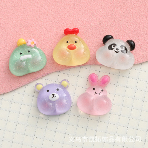 Hot Panda Rabbit butt DIY Accessories Cream Glue Mobile Phone Shell Handmade Material Headdress Barrettes Decorative Accessories 