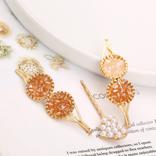 New Creative Rhinestone Metal Clip Wholesale Internet Celebrity Sweet Simple Side Clip Factory Direct Sales Korean Style Girl Hairpin