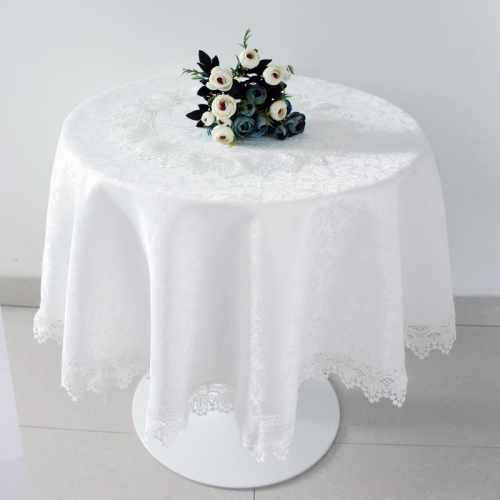 white water soluble lace household fabric european-style high-end round table cloth with turntable balcony small round table cloth