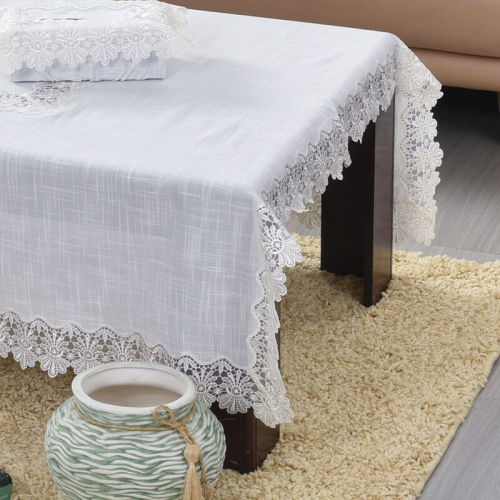 Tablecloth Fabric Coffee Table Towel Lace Water Soluble Lace Tablecloth European Cushion Simple Coffee Table Towel Table