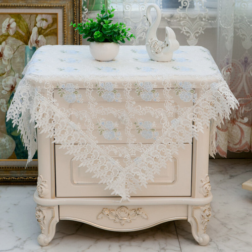 European American Modern Lace Thick Lace Bedside Table Cover Cloth Tablecloth Coffee Table Cloth Refrigerator Air Conditioner Cover Cloth Dust Cover