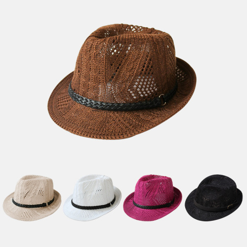 korean style fresh artistic retro hollow jazz hat british fashion small bowler hat summer men and women casual all-matching hat tide