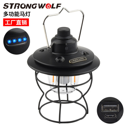 New Style USB Rechargeable Retro Barn Lantern Household Emergency Tree Tent Camping Lamp Outdoor Lighting Lamp