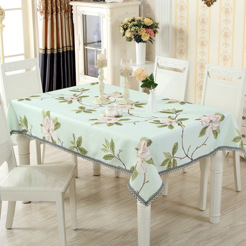 Tablecloth Fabric Pastoral Fresh Home Living Room Plain Rectangular Square Floral Coffee Table Tablecloth
