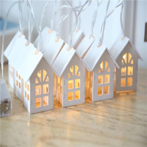 Led Wooden House Lighting Chain Nordic Home Decorative Lamp Color Lighting Chain String Birthday Children‘s Room Pendant