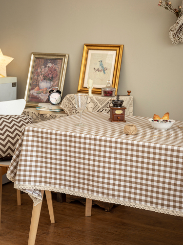 Tablecloth Fabric Nordic Instagram Style Table Cloth Rectangular Home Tablecloth Plaid Coffee Table Cloth Pastoral Cover Cloth Customization