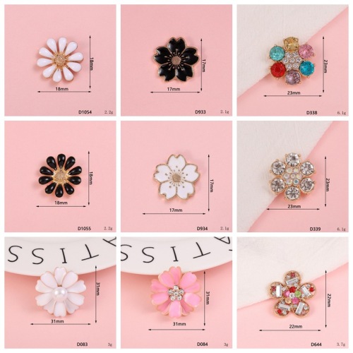Hot Sale Creative DIY Phone Case Ornament Diamond Five-Petal Flower Alloy Snowflake Brooch Hair Accessories Material Wholesale