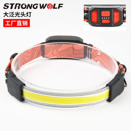 new built-in battery xpg + cob red and white light with power display usb charging strong light induction fishing headlamp