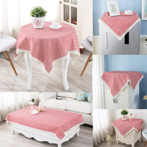 Coffee Table Coffee Table Desk Cloth round Table Square Tablecloth Plaid Pastoral Classic Simple Modern Tablecloth Square Towel Multi-Use Towel