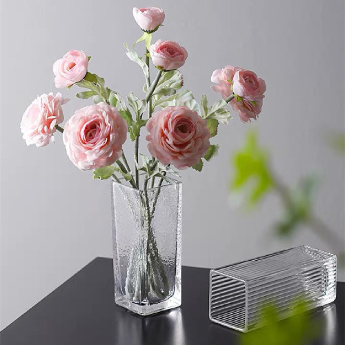 nordic glass vase transparent creative simple living room net red wind light luxury and aquatic flowers flower arrangement dried flower ornaments