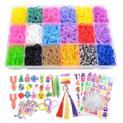 18-Color Color Rubber Band DIY Suit Splicing Stitching Winding Rainbow Rubber Band Knit Device Educational Parent-Child Toys