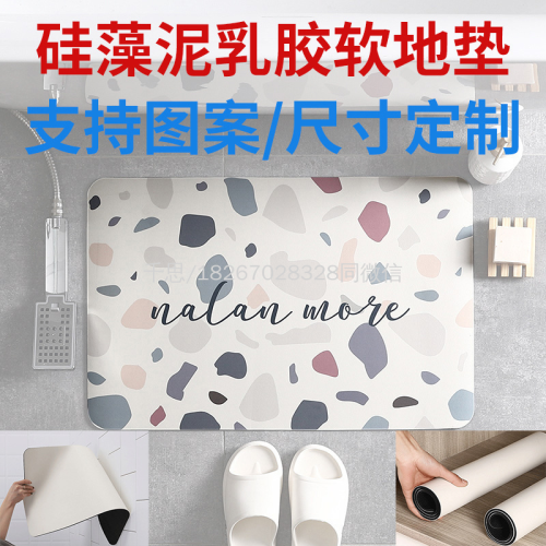 Qiansi Bathroom Mat Bathroom Toilet Carpet Diatom Ooze Floor Mat Bathroom Entrance Non-Slip Mat Absorbent Cushion