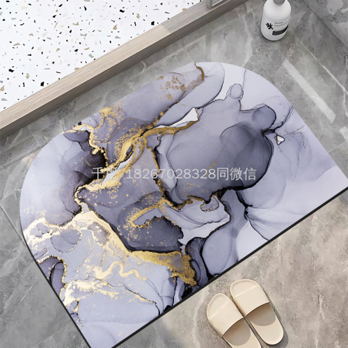 Qiansi Diatom Ooze Carpet Soft Diatom Ooze Soft Floor Mat Bathroom Natural Rubber Fast Absorbent Floor Mat Non-Slip Mat