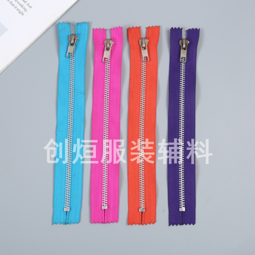 color metal zipper bag placket clothing zipper double open tail zipper clothing coat zipper factory direct sales